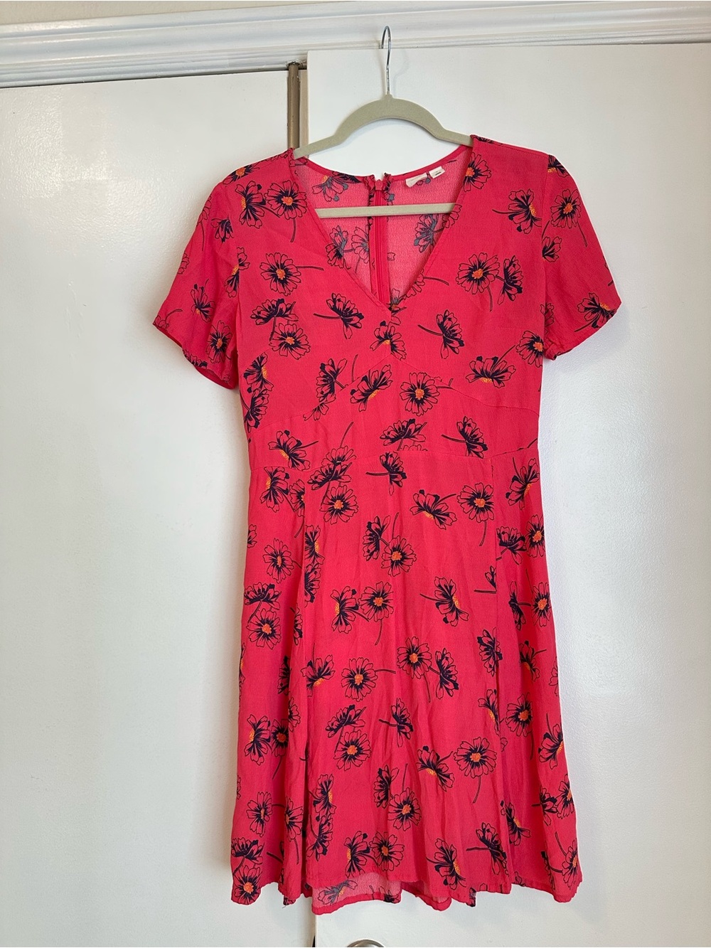 GAP Pink Floral V-Neck Mini Dress
